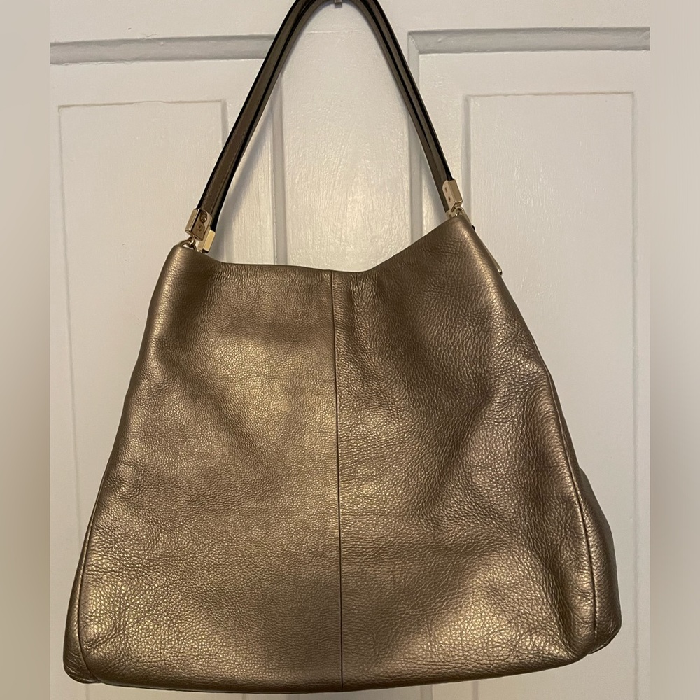 Coach Metallic Gold Leather Shoulder Bag